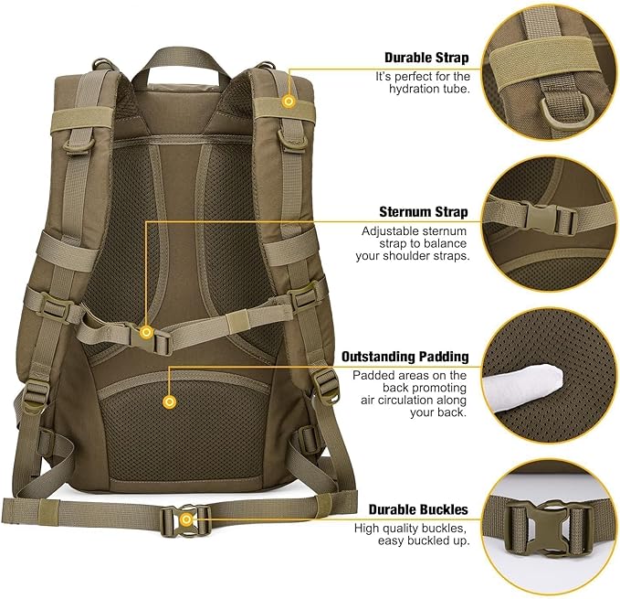 Mardingtop Small Tactical Backpack,Molle Hiking Backpack for Backpacking,Cycling and Biking,15L/25L Backpack