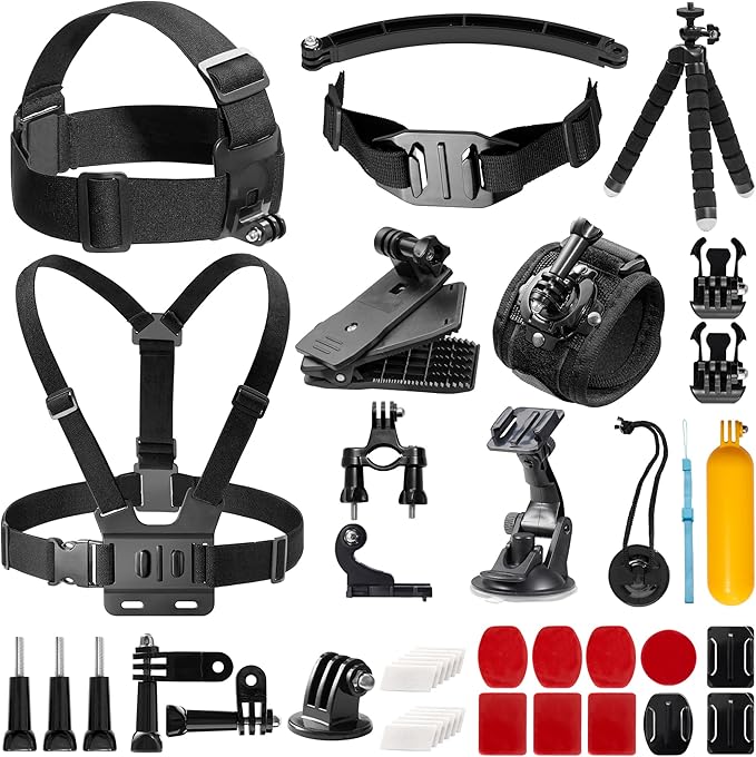 AKASO 42 in 1 Action Camera Accessories Kit for EK7000/EK7000 Pro/Brave 4/Brave 4 pro/Brave 7 LE/Brave 7/Brave 8/V50X/V50 Pro/V50 Elite/GoPro Hero 13 12 11 10 9