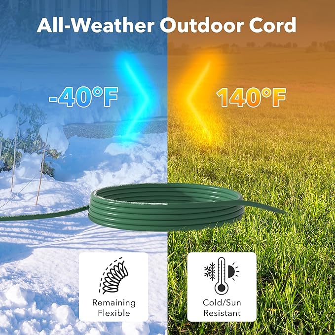 BN-LINK 2-Pack 15Ft Outdoor Extension Cord with 3 Outlets 16/3 SJTW Power Cord, 3-Prong Grounded Plug, for Landscaping & Holiday Decorations, ETL Listed