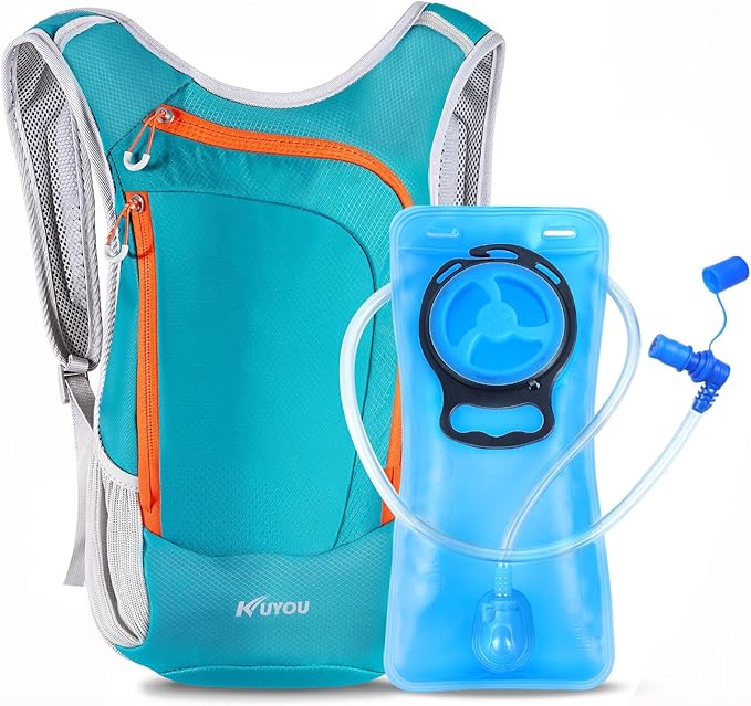 KUYOU Running Hydration Vest - Lightweight Insulated Hydration Backpack with 2L Water Bladder, Adjustable Chest Straps and Reflective Water Backpack for Running Marathon Race Hiking Cycling