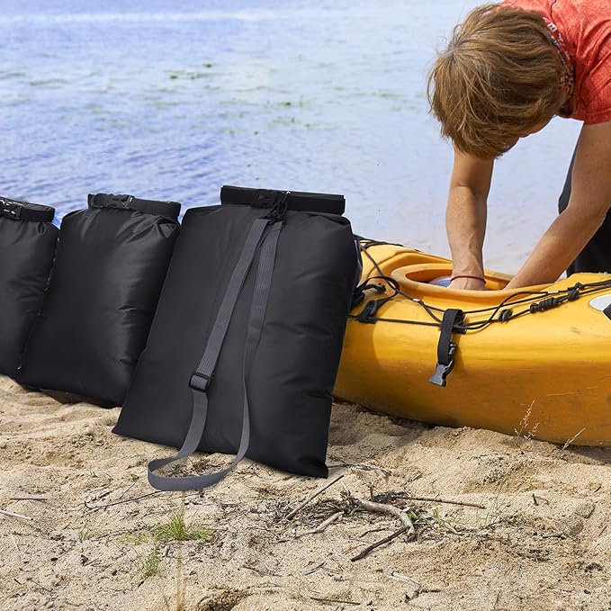 Shappy 6/12 Pcs Waterproof Dry Bags, Lightweight Outdoor Waterproof Dry Stuff Sacks 15/8/5/4/3/2 L and Long Adjustable Shoulder Strap for Kayaking Rafting Boating Hiking Camping