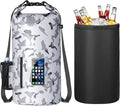 Smasrob 30L Waterproof Dry Bag with 20L Detachable Cooler, Dry Bag Cooler Backpack with Phone Pocket and Bottle Pouch, Suitable for Kayaking, Boating, Camping and Water Activities