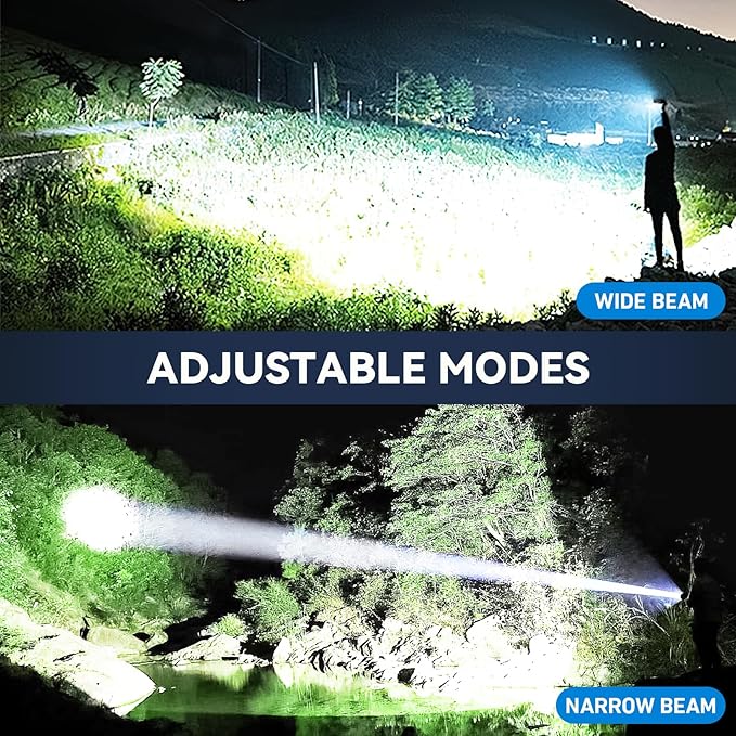 Rechargeable Flashlights High Lumens 3 Packs, 99,000 Lumens Super Bright LED Flash Light with 5 Modes Adjustable LED Flashlight, High Powered Flashlight for Home Camping Outdoor