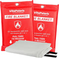 Heavy-Duty Emergency Fire Blanket, 2 Pack – Fireproof Fiberglass Blanket for Kitchen, Home, Car, Grill, Fireplace, Camping, Heat Shield, Grease Fires, Emergency Fire Suppression