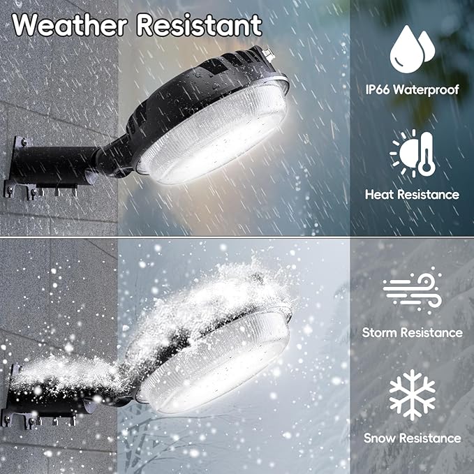 150W 20000LM LED Barn Lights Outdoor, Dusk to Dawn Outdoor Lighting with 150° Adjustable Pole Light 6500K Flood Light, Yard Lights IP66 Waterproof Area Street Light for Garage Warehouse