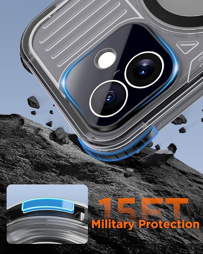 for iPhone 17 Waterproof Case with Magsafe, Built-in [Camera & Screen Protector] [Lanyard], IP68 Water Proof Full Body Dustproof Heavy Duty Frosted Protective Phone Cover, 6.1" Black