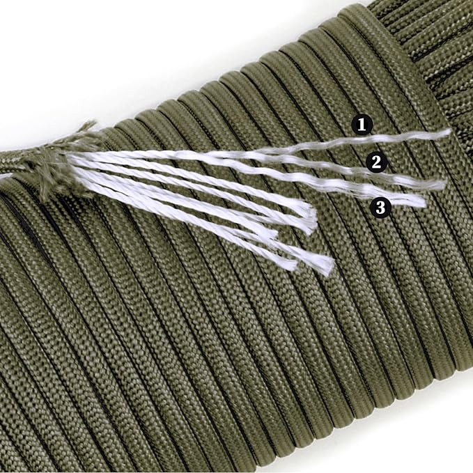 Reflective Paracord 550 lb, 7 Strand Paracord Rope 100ft 4mm, Nylon Parachute Cord for Camping, Black