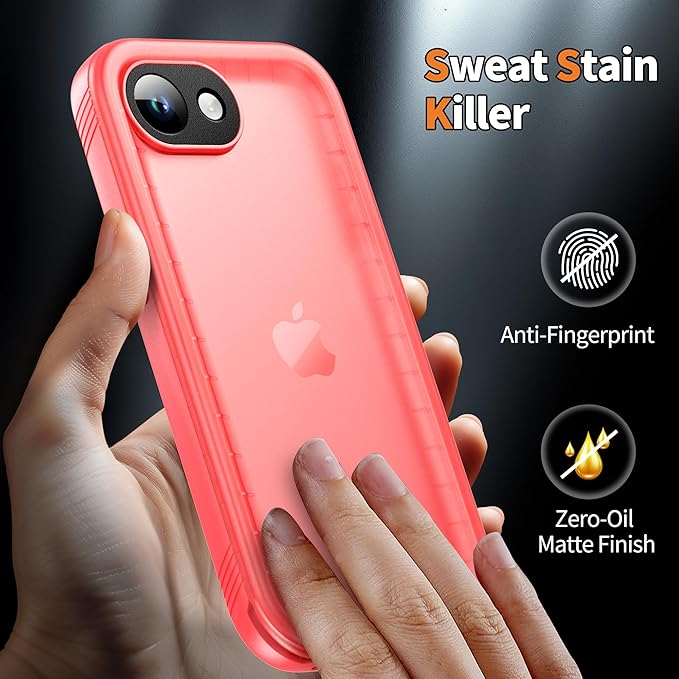 Cozycase Girls Womens Ladies Case for iPhone 16e/iPhone 17e Waterproof Impact Smash Dust Shock Proof Indestructible 16/17 e Around Enclosed Underwater Swimming Case with Lanyard Strap Frosted Pink