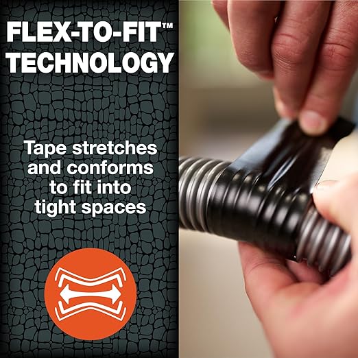 T-REX Flexible Waterproof Tape - Heavy Duty Adhesive Waterproofing Tape for Repair, Leaks, Roof Patches - Extreme Weather & UV Resistance - Black, 1.88" x 30 ft. (Pack of 1)