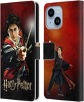 Head Case Designs Officially Licensed Harry Potter Harry Portrait Prisoner of Azkaban II Leather Wallet Case Compatible with Apple iPhone 14 Plus