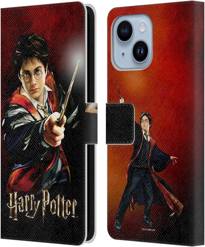 Head Case Designs Officially Licensed Harry Potter Harry Portrait Prisoner of Azkaban II Leather Wallet Case Compatible with Apple iPhone 14 Plus