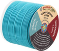 Mandala Crafts Round Genuine Turquoise Leather Cord for Jewelry Making – 1.5mm Cowhide Leather Rope String Lace for Kumihimo – 20 Yards Cowhide Craft Cording Spool