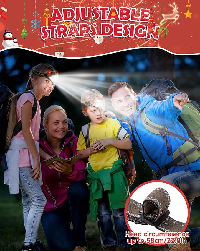 LED Dinosaur Headlamp for Kids, Children's Toy Flashlight T-Rex Dinosaur Toys for Age 3 4 5 6 7 8 9 Years Old Kids, Camping Hiking Gear for Boys(Brown)