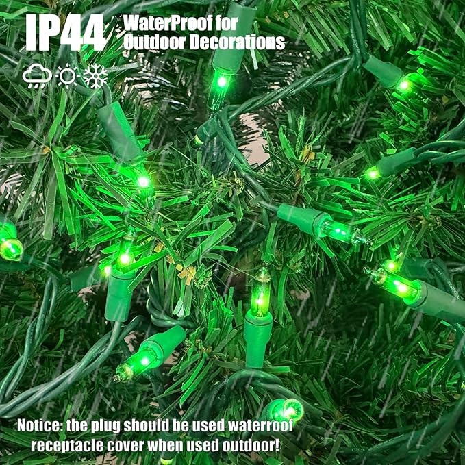 HISHINY Green String Lights 100 Count Mini St. Patrick's Day Decorations Lights with Green Wire for Outdoor Christmas Decorations Indoor Decor,UL Certified (21feet)