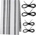 Queekay Chair Replacement Fabric with 4 Bungee Cord Lounge Chair Cloth Mesh Repair Kit for Patio Recliner Outdoor Lawn Pool(63 x 17 Inch,Grey Stripes)