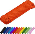 TECEUM Rope – 150 Feet x 1/4 Inch (7mm) – Orange – Strong All-Purpose Utility Rope – Camping, Crafting, Flag Pole, Indoor & Outdoor – Polypropylene Nylon Poly Lightweight Diamond Braided Cord