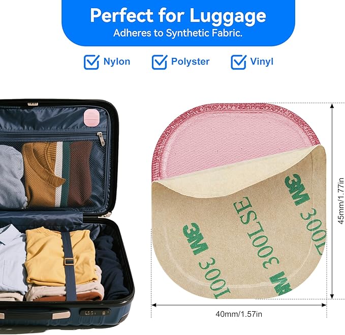 2 Pack for Airtag & Moto Tag Adhesive Mount, for Apple AirTags 1st & 2nd Generation Fabric GPS Holder Case with 3M Adhesive Sticker Stick on Wallet/TV Remote/Car/Luggage Bags/Drones, Lightweight, Pink