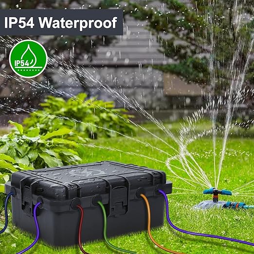 Waterproof Electrical Box, Large Outdoor Extension Cord Covers Waterproof, 8 Cable Seal Entry Weatherproof, IP54 Protect Power Strip, Timer Outlet Plug, Socket, Holiday Light Decoration (Slate Gray)