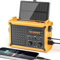 Weather Radios Portable AM FM NOAA Alert with Battery Backup 12000mAh 44400mWh, Fast Solar Power, Emergency Radio Hand Crank Flashlight, Reading Lamp SOS for Home Outdoor Camping