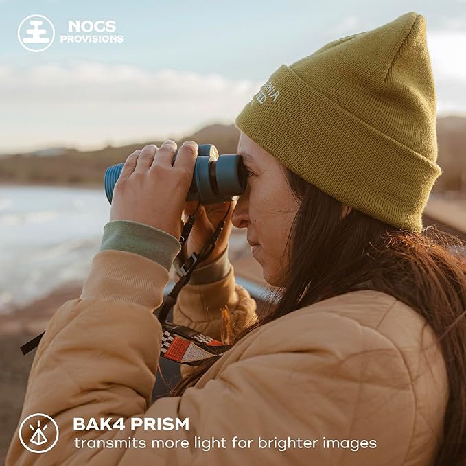 Nocs Provisions Field Issue Compact 8x32 Waterproof Binoculars, Shockproof, Fogproof, 8X Magnification, Bak4 Prism, Multi-Coated Lenses for Adults & Kids, Bird Watching, Hunting & Wildlife Viewing
