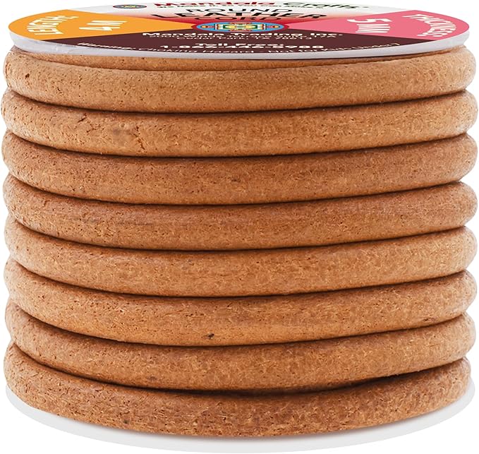 Mandala Crafts Round Genuine Camel Leather Cord for Jewelry Making – 5mm Cowhide Leather Rope String Lace for Kumihimo – 4.4 Yards Cowhide Craft Cording Spool