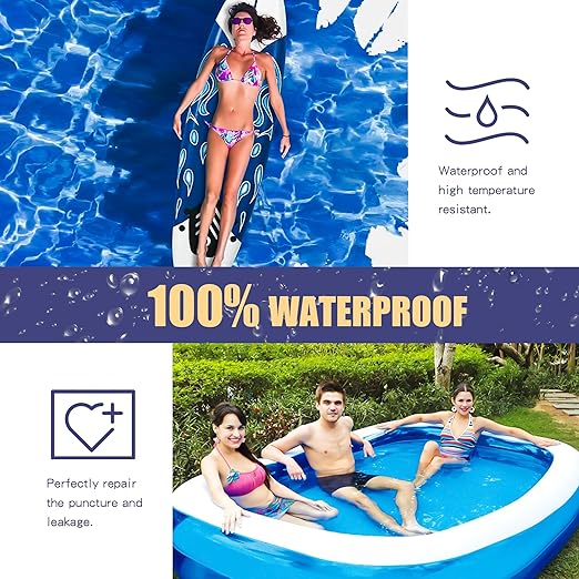 Breliter Inflatable Waterproof Repair Tape - Waterproof TPU Patch Repair Kit, Sealing Repair Tape for Air Mattress, Bounce House, Inflatable Toys, Swimming Ring - 6in x 6.6ft