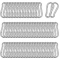 60PCS M5 Heavy Duty Carabiner Clip, 2Inch Snap Hook Quick Link Small Carabiner Clips,Spring Link Buckle for Fishing Camping Hammock Dog Leashes-220LBS Holding Capacity (Silver)