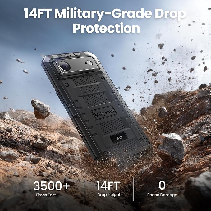 Mitywah Waterproof Case for iPhone Air, Military Grade Rugged Metal Case with Built-in Screen Protector, Heavy Duty Full Body Shockproof Protective Cover for 17 Air 6.5 inch, Black