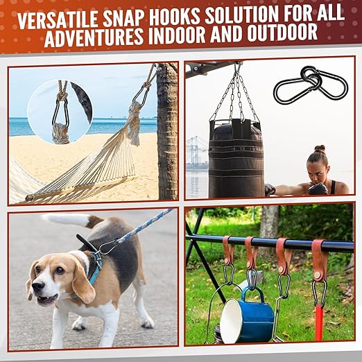 20 Pcs Spring Snap Hooks, 2 Inch Carabiner Clip, Heavy Duty Carabiners Snap Hooks Quick Link for Indoor and Outdoor Activity, Camping, Fishing, Hiking