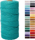 Turquoise Macrame Cord 3mm x 109Yards,Colored Cotton Rope Craft Cord Colorful Cotton Cord Twine for Wall Hanging Plant Hangers Crafts Knitting Decorative Projects