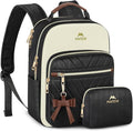 MATEIN Mini Backpack Purse for Women, Fashion Small Purse Backpack, Waterproof Casual Daily Cute Shoulder Bag Ladies Handbags for Travel Work College, 2pcs Sets, Black-Beige