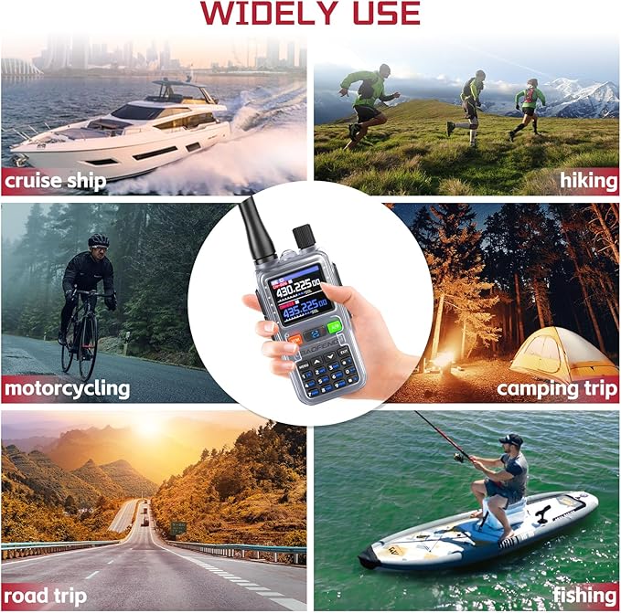 BAOFENG UV5RMINI Two Way Radio NOAA Weather Radio Dual PTT 999CH Survival APP Programming Copy Frequency Ham Radio (Hyaline)