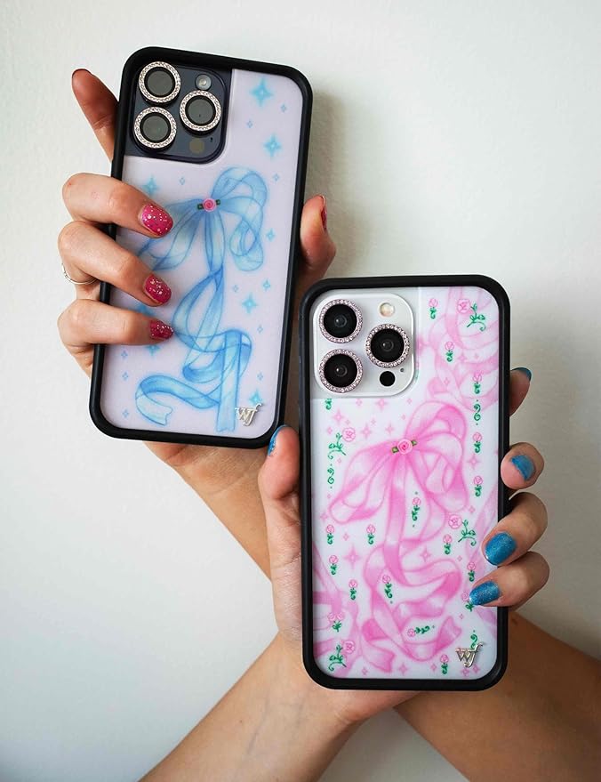 Wildflower Cases - Compatible with iPhone 13 Pro | Protective Bumper, 6.5ft Drop Test Certified, Women Owned Small Business | Pink Bow, Floral, Rose, Trendy | Ribbons & Rosettes