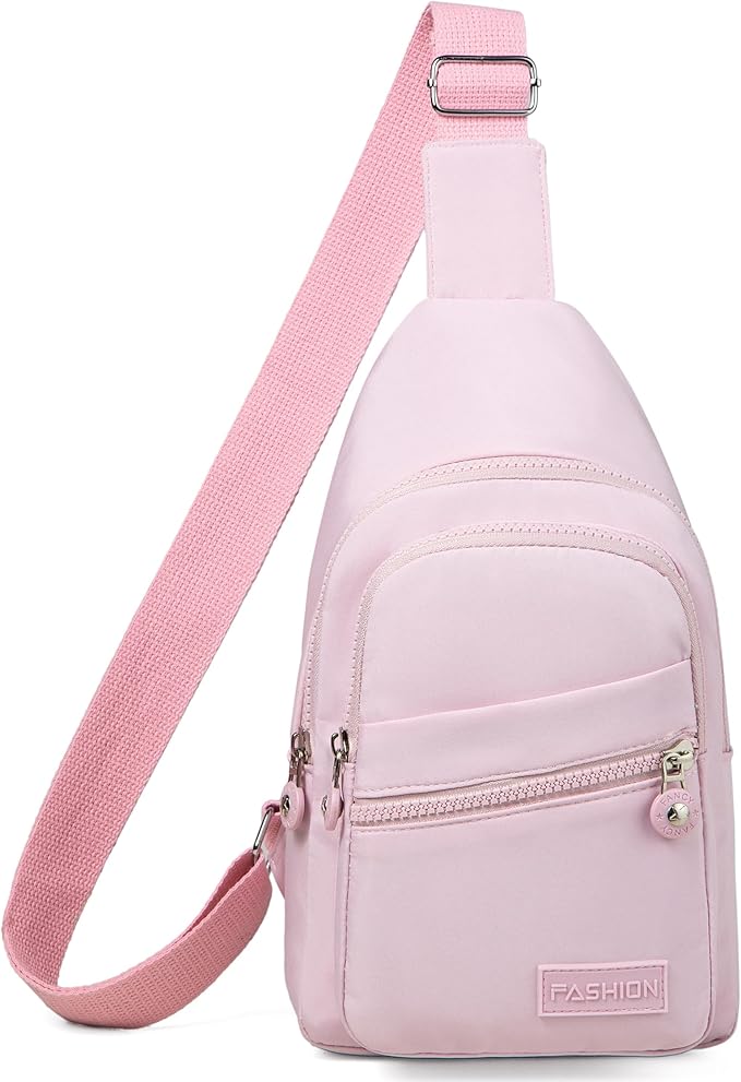 Banelu Sling Backpack Crossbody Bags for Women, Small Sling Bag Cross Body Bag for Outdoors Sports Hiking - Pink