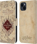Head Case Designs Officially Licensed Harry Potter The Marauder's Map Prisoner of Azkaban II Leather Wallet Case Compatible with Apple iPhone 15 Plus