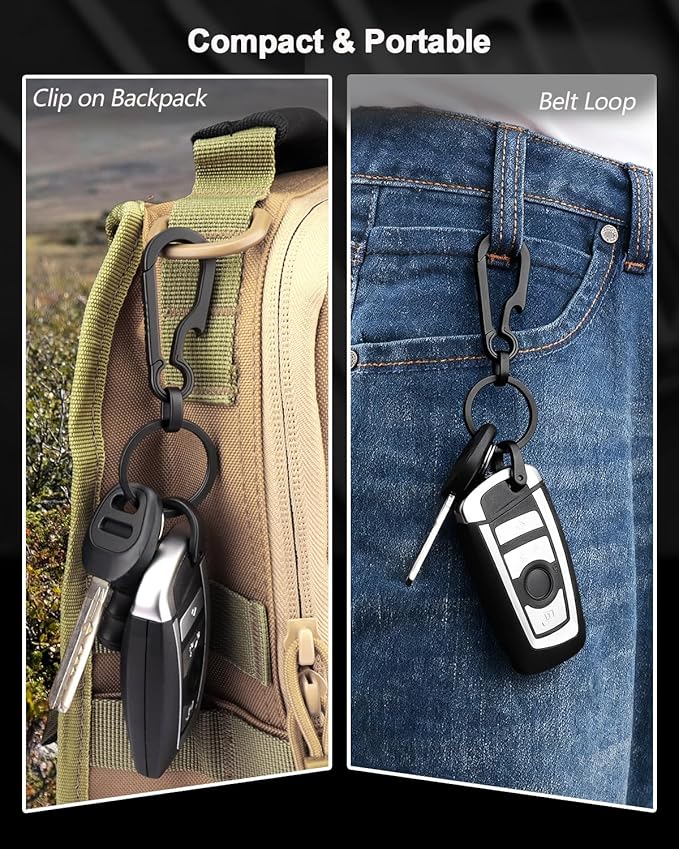 PJYTAC Key Chain Clip Titanium Carabiner Keychain Quick Release Carabiner for Keys Titanium Key Rings Heavy Duty