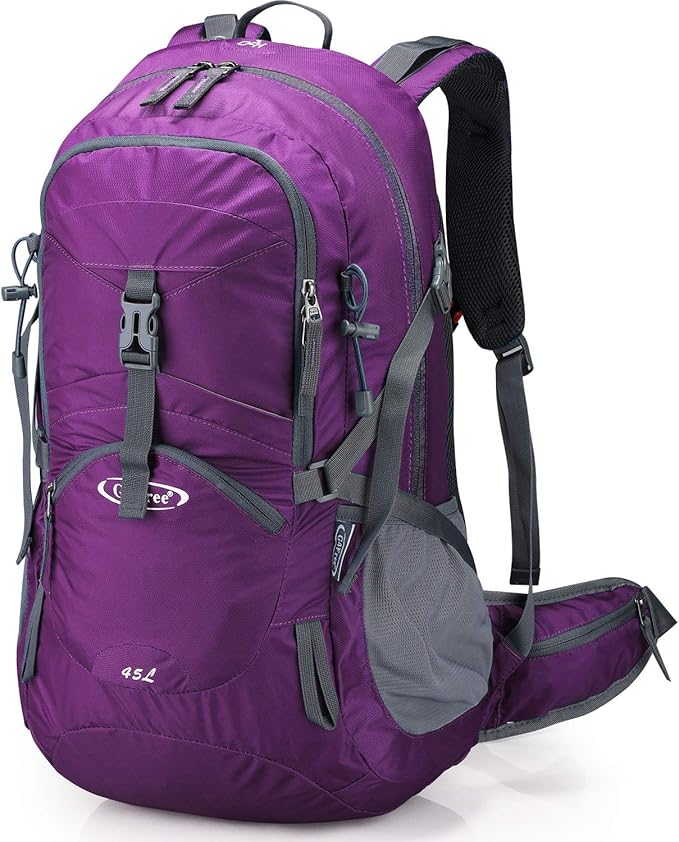 G4Free 45L Hiking Backpacks with Rain Cover Waterproof Trekking Backpack Travel Backpack Outdoor Camping Mountaineering Hiking for Men Women