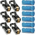 Rope Tightening Tool & Tensioner:6 Pack Rope with Roller Tensioner for Easy and Secure Tying,Heavy Duty Retractable Buckle with Accessory Cord for Camping Boating Home Storage Outdoor Use (Black 6)