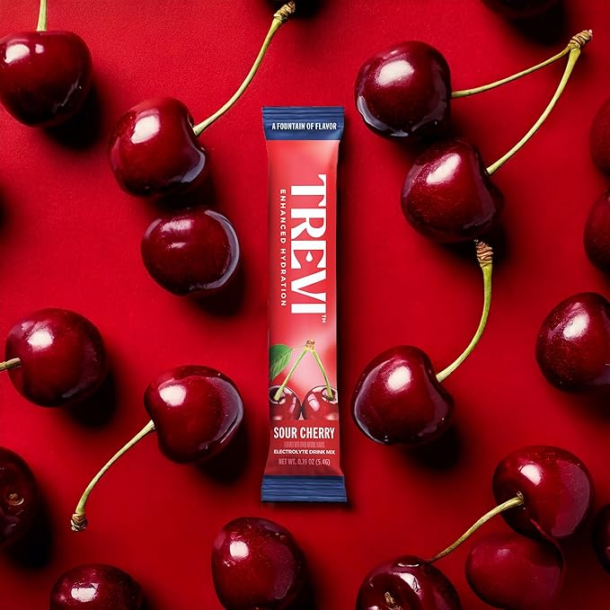 TREVI™ Everyday Sugar Free Electrolytes - Essential Drink Mix Hydration Powder Packets - 28 Count - Sour Cherry