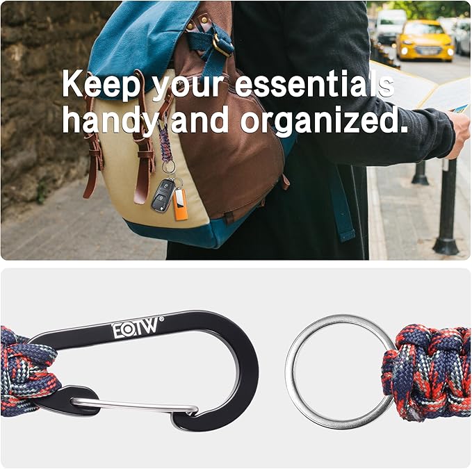 EOTW Paracord Keychain for Men Women Paracord Carabiner Backpack Keychain with Aluminum Clip for Camping Hiking Outdoor Gear