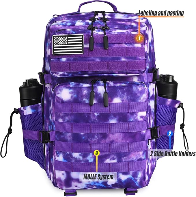 45L Tactical Backpack for Men Women, Military Assault Pack with MOLLE, Large 3 Day Bug Out Bag for Hiking Camping