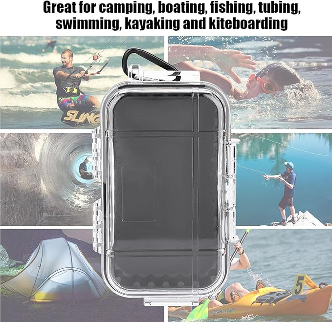 Waterproof Dry Box Protective Case, IP67 Water Resistant Portable Micro Case Watertight Storage Box for Phones, Knives, Wallets, Watches