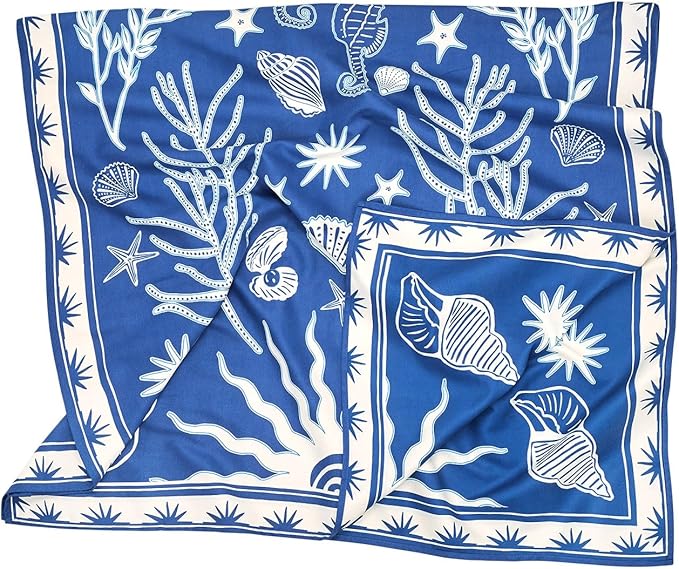 Dock & Bay Beach Towel - Quick Dry, Sand Free - Compact, Lightweight - 100% Recycled - Includes Bag - Ocean Treasure - Extra Large (200x90cm, 78x35)