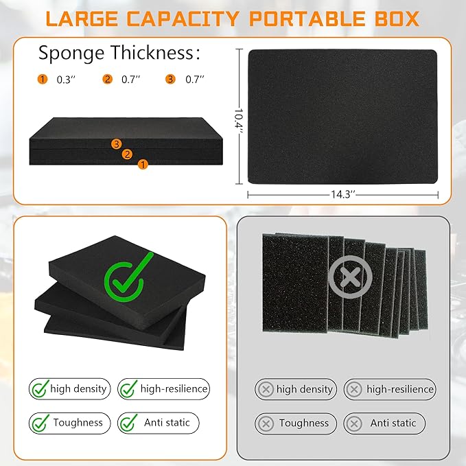 15 Inch Aluminum Carrying Case 15 X 11 X 4.3 Inch Ideal for Microphone & Camera Gear Transportation, DJ Mixer Case with Customizable Pre-Diced Foam, Black