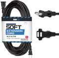 Iron Forge Cable 50 Ft Black Extension Cord, 16/2, 50 Foot Extension Cord with 2 Prong Polarized Plug, Weatherproof - Great for Outdoor & Indoor Use