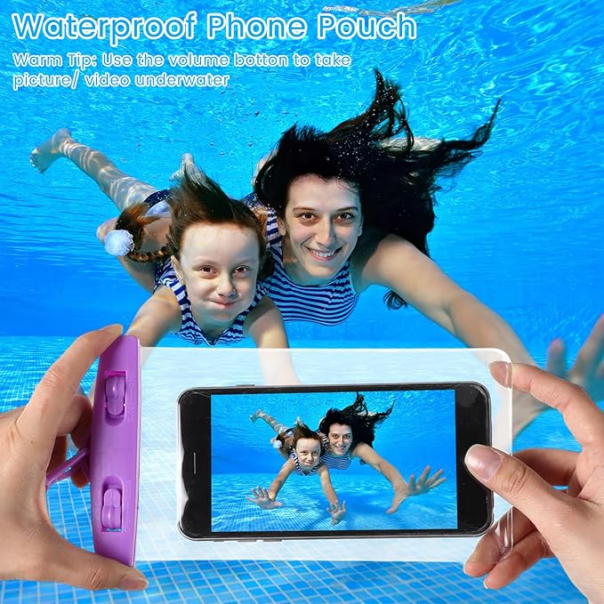 Flutesan 40 Pack Universal Clear Waterproof Phone Pouch Cell Phone Pouch Dry Bag Waterproof Cases Bag with Lanyard for Outdoor Sport Water Games Protect, up to 7 Inches (Colorful)