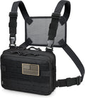 WYNEX Tactical Molle Admin Pouch of Double Layer Design, Admin Pouches Molle Attachment Military Medical EMT Organizer with Map Pocket EDC EMT Pack IFAK Tool Holder Universal U.S.A Patch Included
