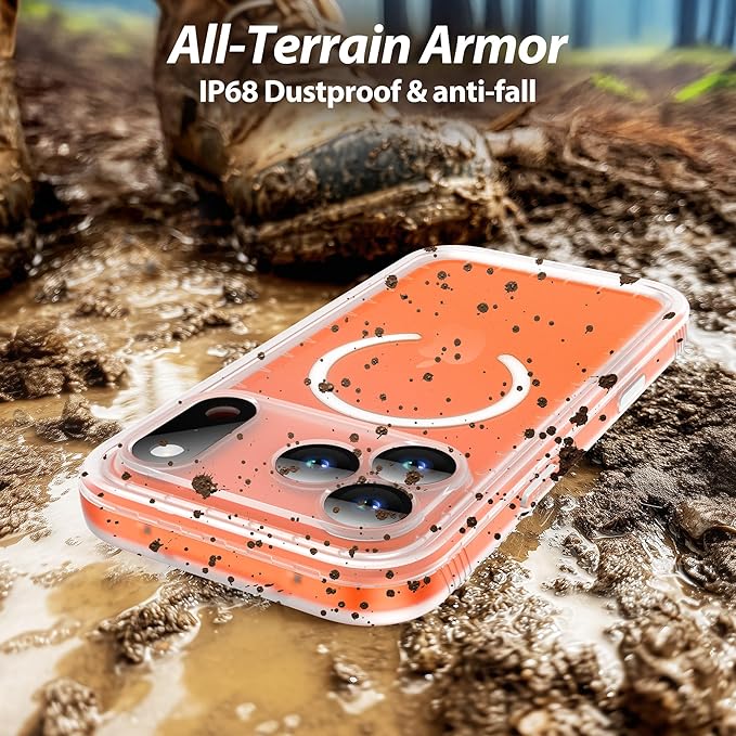 SPORTLINK for iPhone 17 Pro Max Case, IP68 Waterproof Military Protective Full Body Heavy Duty Shockproof 360 Sealed Dustproof with Screen Protector Cover for i Phone 17 Pro Max 6.9" Mag/Frosted Clear