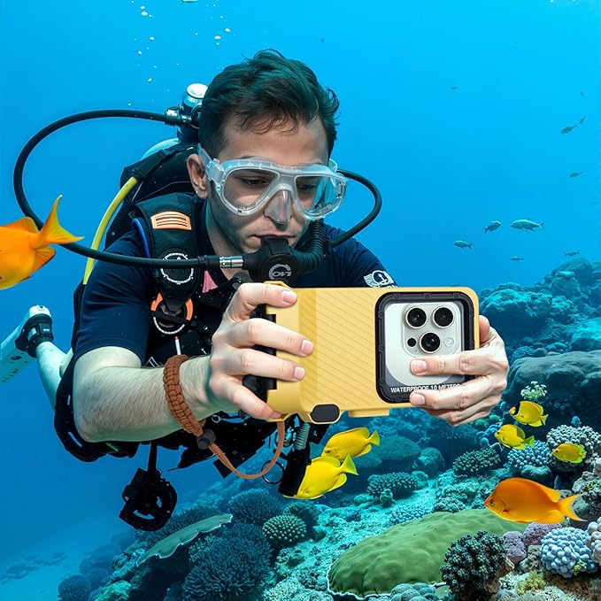 33ft Snorkeling Phone Case, Gen 4 IP68 Waterproof Housing for iPhone 16/15/14/13/12/11 Pro Max Samsung Galaxy S24/S23/S22, Touchscreen Full Protection