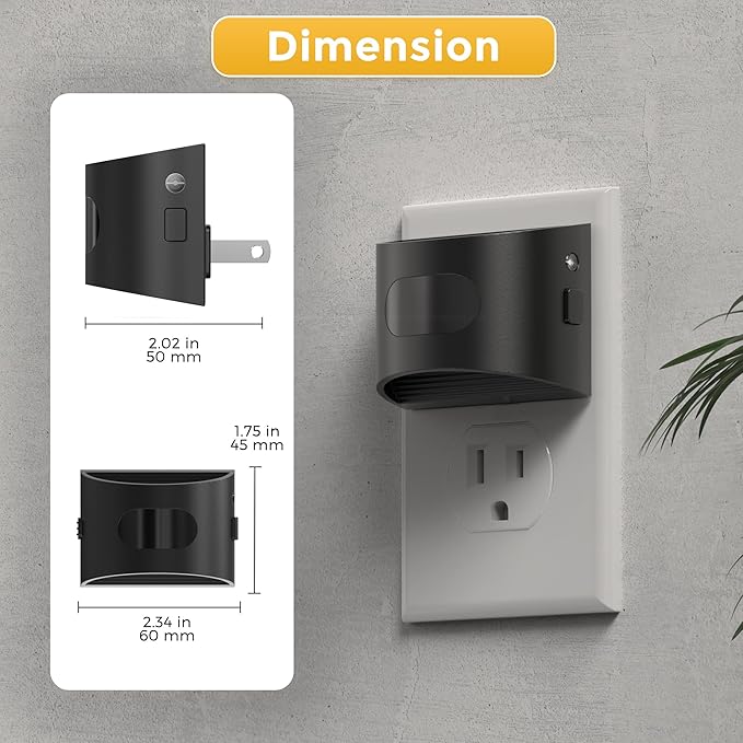 L LOHAS LED Night Light with Motion Sensor & Dusk to Dawn Sensor, Night Lights Plug into Wall with 30-100lm Adjustable Brightness, Dimmable Night Light for Bathroom Hallway, Red, 4 Pack